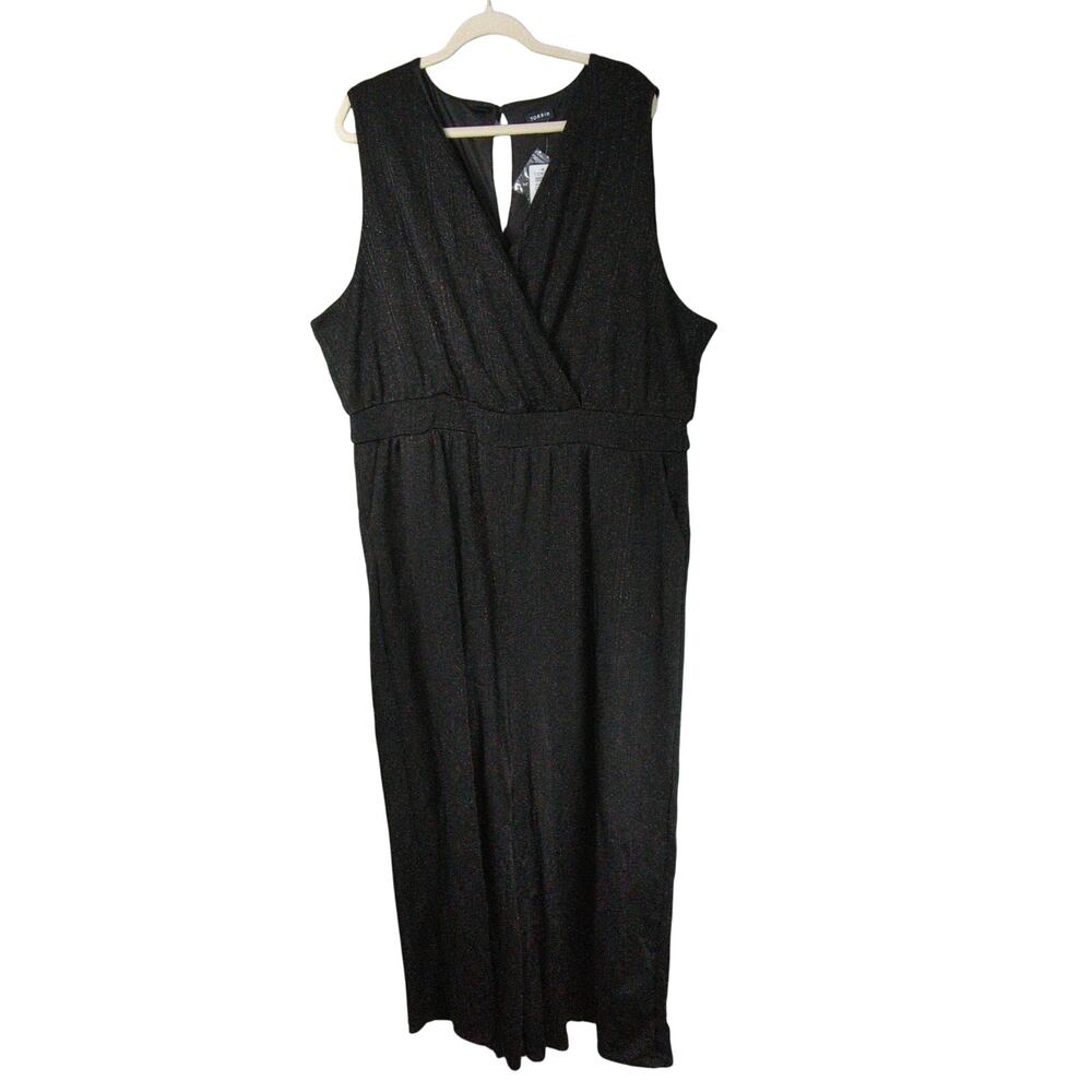 Torrid Jumpsuit Womens Plus 4X Black Sparkly Pockets Stretch Lined New